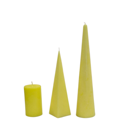 Olivia pyöreä pyramidi kartio keltainen