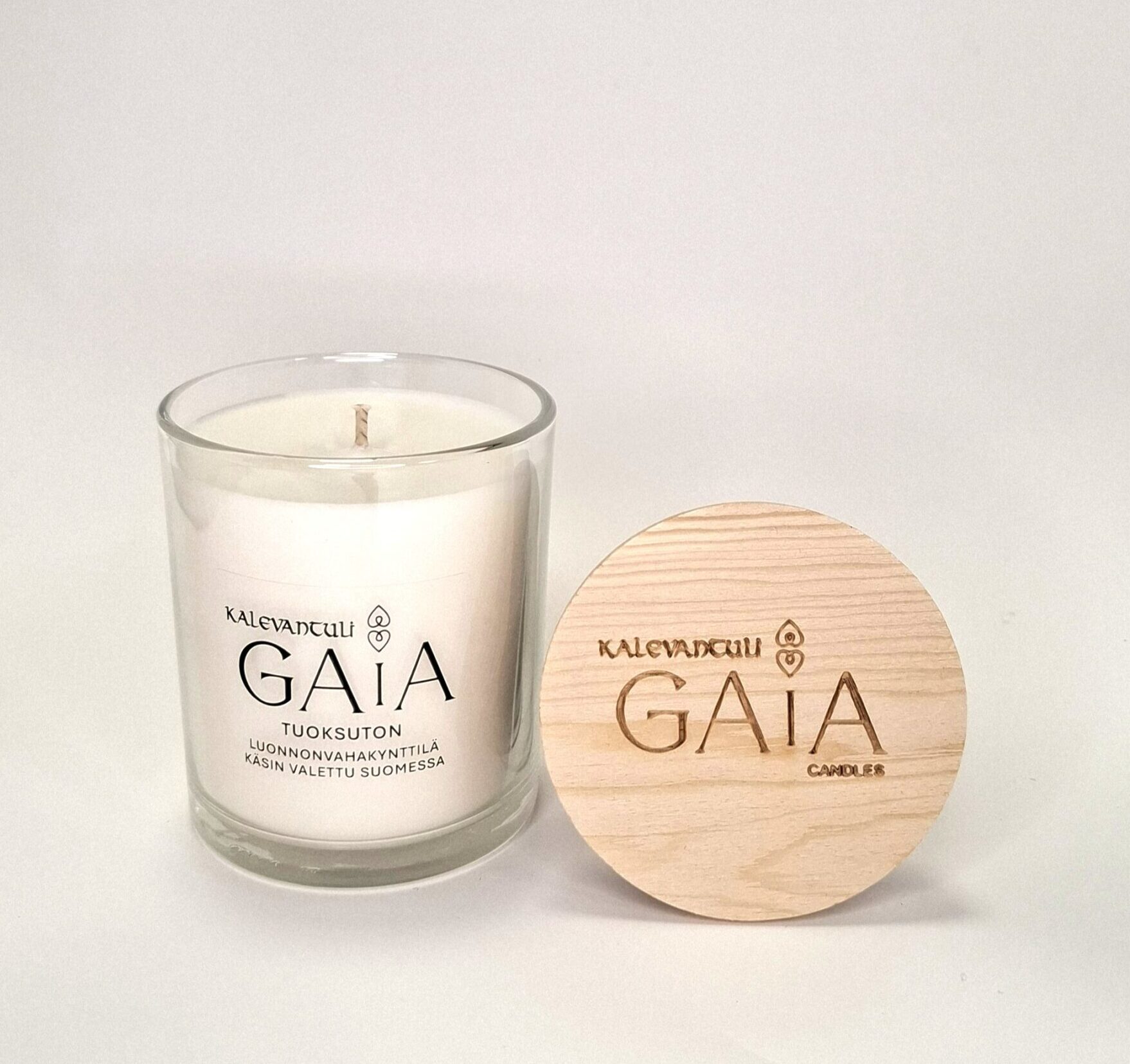 GAIA - tuoksuton luonnonvahakynttilä lumi - Image 2