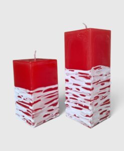 Raita-kynttilä, nelikulm, joulunpunainen